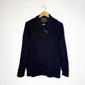 Ralph Lauren LRL Cotton Women’s Navy Blue Pullover Sweater Toggle Size XL Cotton